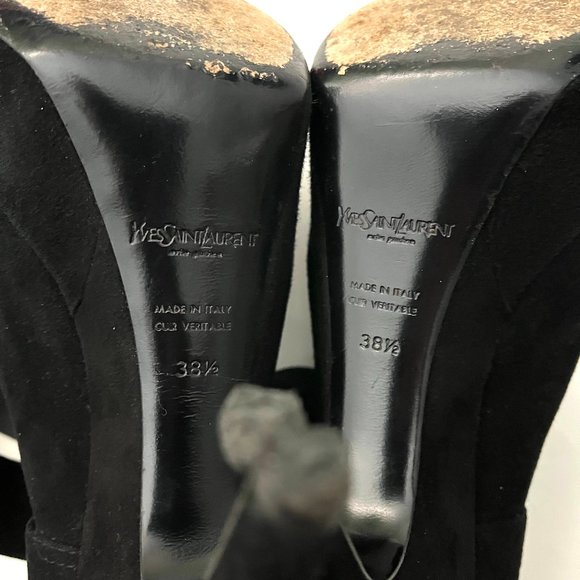 YSL - Imperiale Suede Platform Ankle Strap Heels - Picture 14 of 16